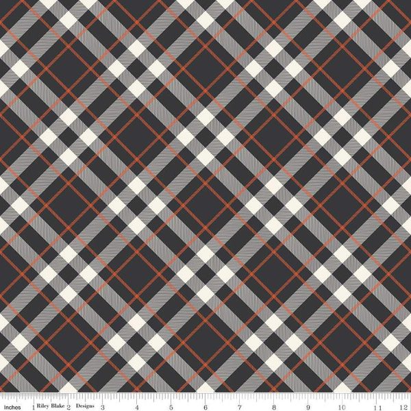 Sale! Hey Bootiful Charcoal Plaid Yardage by My Mind s Eye for Riley Blake Designs |C13133 CHARCOAL For Cheap
