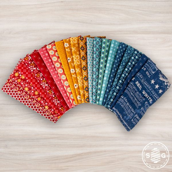 Americana Custom Fat Quarter Dark Denim Bundle by Lori Holt of Bee in My Bonnet | Curated Bundle 21 FQs Sale