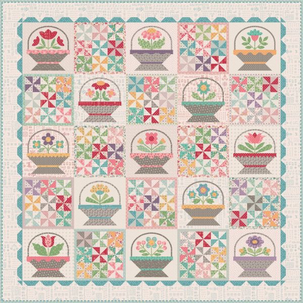 Flower Basket Sampler Sew Along Quilt Kit Featuring Piece & Plenty by Lori Holt | NOW SHIPPING! For Sale