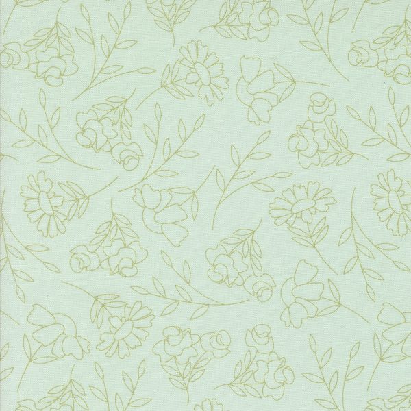 PRESALE Abloom Spring Sketch Robins Egg Yardage by Corey Yoder for Moda Fabrics | 29211 18 Fashion