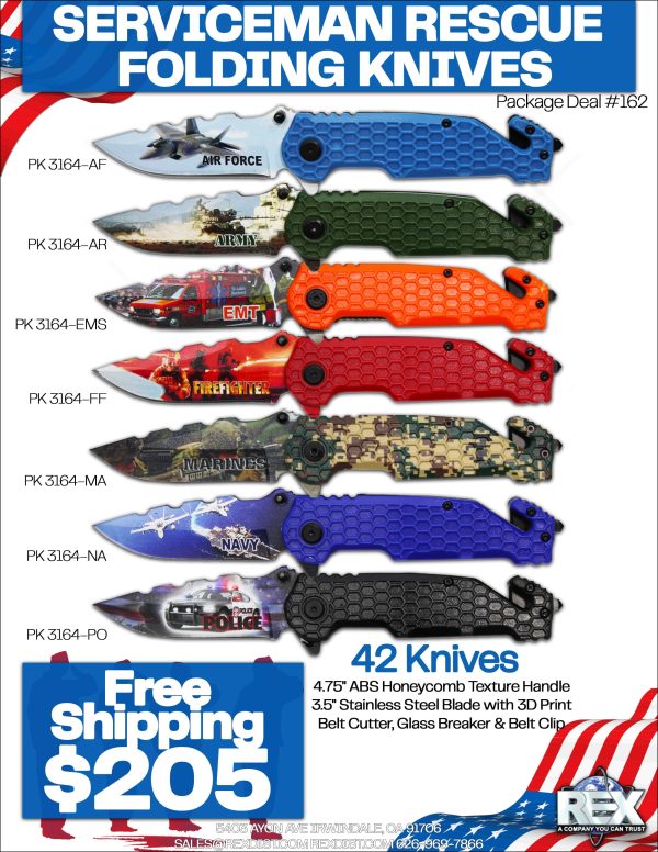 Package Deal #162 42 PCS Tactical Rescue Knives Package Deal - Free Shipping on Sale